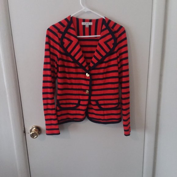 CAbi Jackets & Blazers - CAbi Nautical Navy & Red Striped Blazer